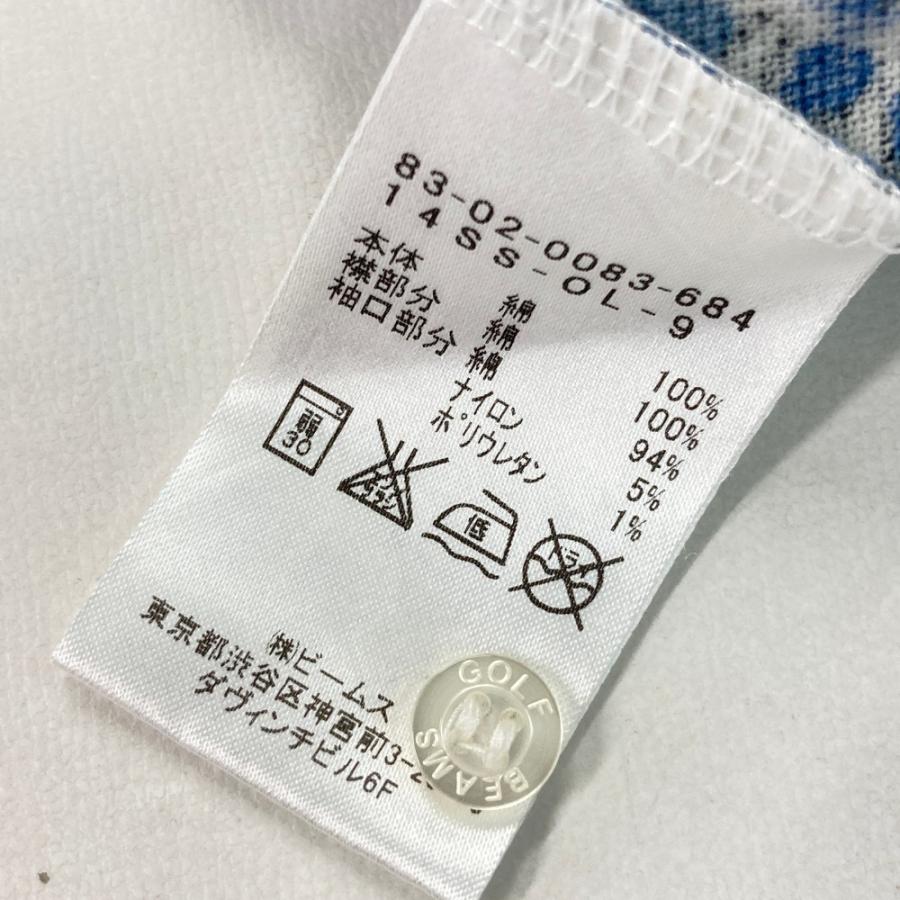 BEAMSGOLF 裏メッシュナイロンジャケット 花柄ブルー系ゴルフウェア BEAMSGOLF 裏メッシュナイロンジャケット 花柄ブルー系ゴルフ