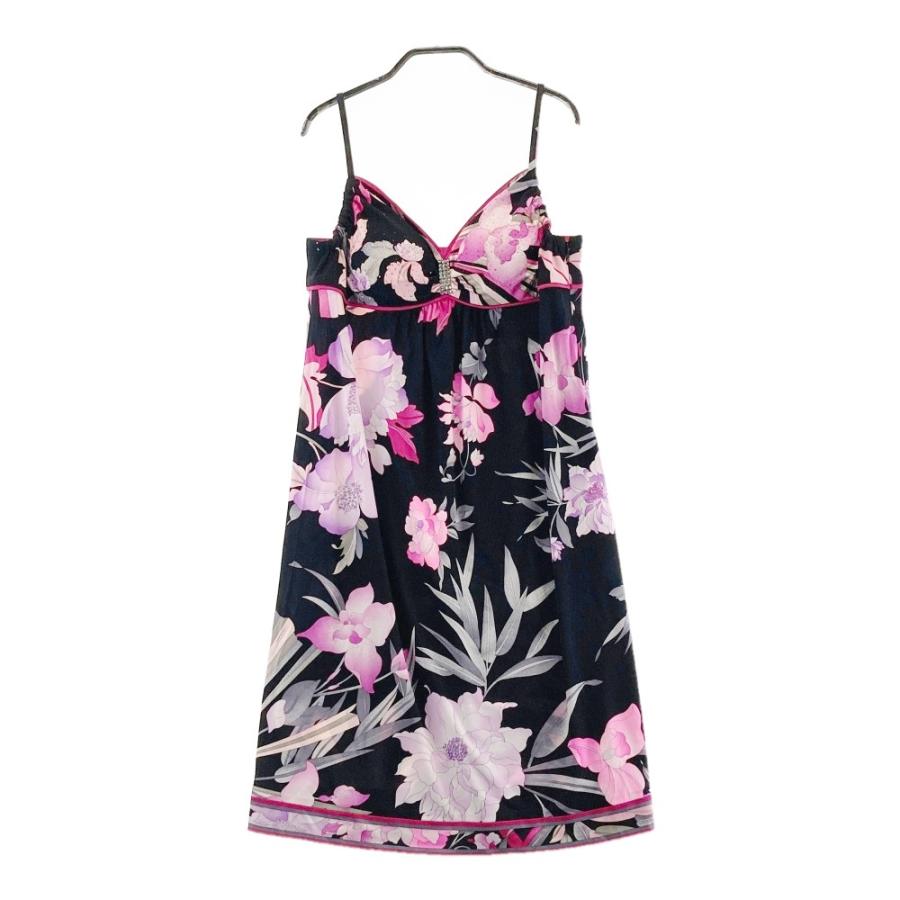 LEONARD レオナール 0160526 ワンピース ラインストーン 花柄 ブラック  