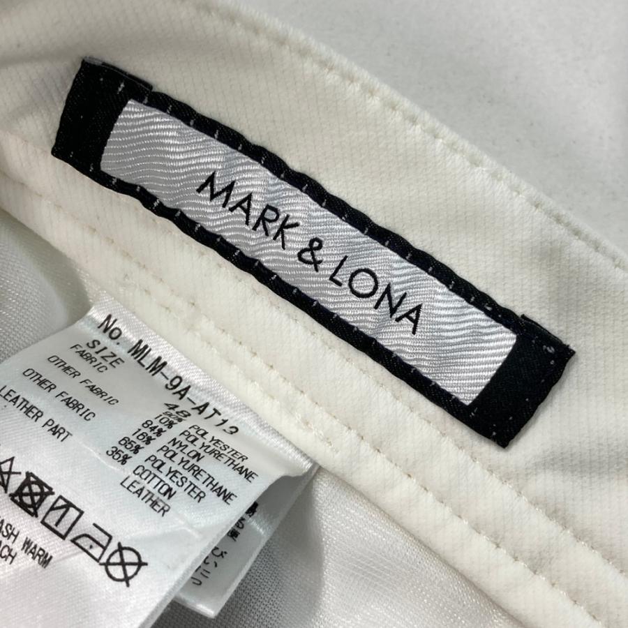 サイズ：48 MARK&amp;LONA マークアンドロナ ; ストレッチパンツ 総柄 ホワイト系 [240101416394] ゴルフウェア メンズ ストスト サイズ：48 MARK&LONA マークアンドロナ ; ストレッチパンツ 総