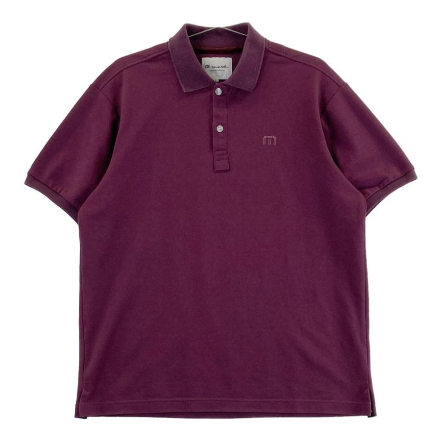 【半額！】美品・トラヴィスマシュー　ポロシャツS トラビスマシュー ポロシャツ メンズ Lサイズ グレー Mロゴ 刺繍