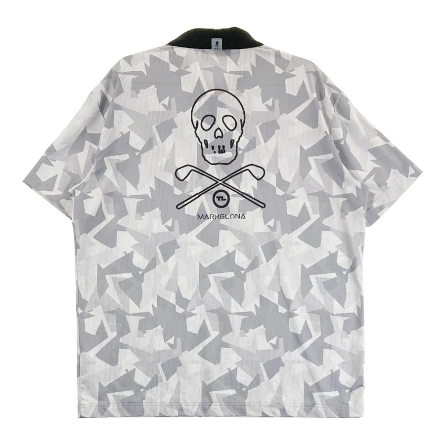 【美品】MARK&LONA マークアンドロナ 2023半袖ポロ ゴルフウェア MARK&LONA マークアンドロナ 半袖ポロシャツ ネイビー×ライト