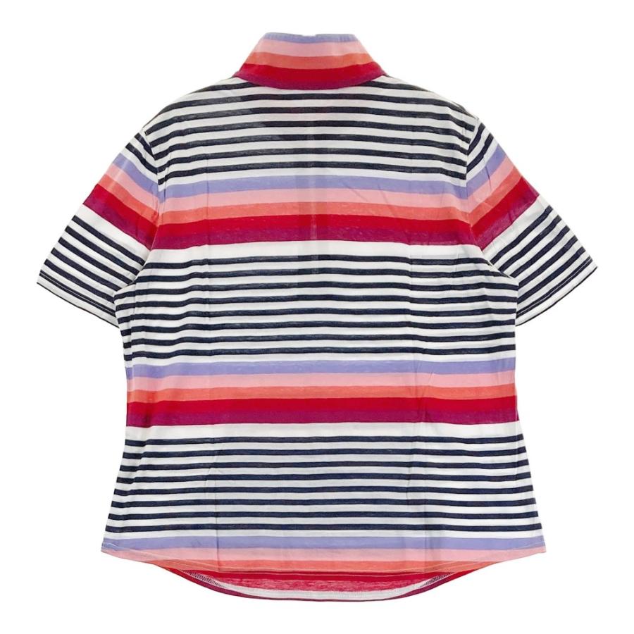 ランバンスポーツ ハーフジップ ロンT【38】M相当 ボーダー ゴルフウェア LANVIN SPORT ランバン スポール ハーフジップ 半袖Tシャツ