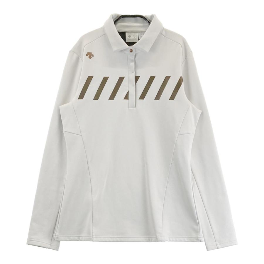 DESCENTE - 【新品タグ付き】デサントゴルフ　長袖ストレッチポロシャツ　ホワイト デサントゴルフ DESCENTE ゴルフ ハイブリッド長袖シャツ