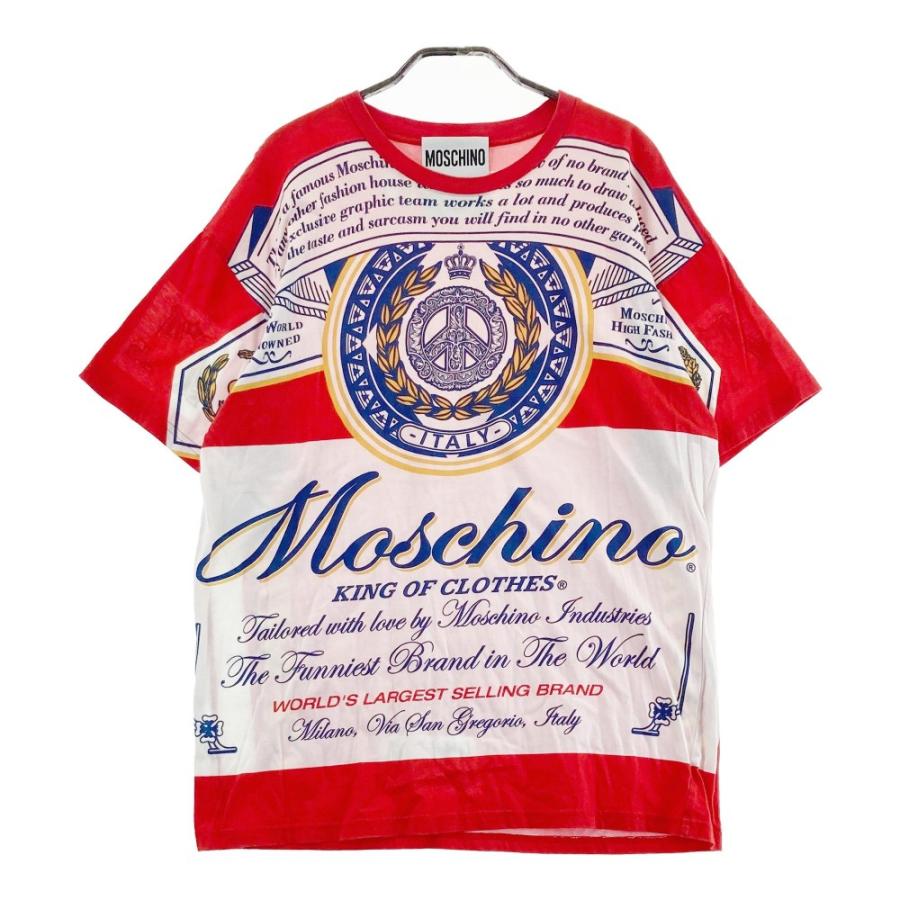 MOSCHINO モスキーノ ×Budweiser 半袖Tシャツ レッド系 S メンズ 