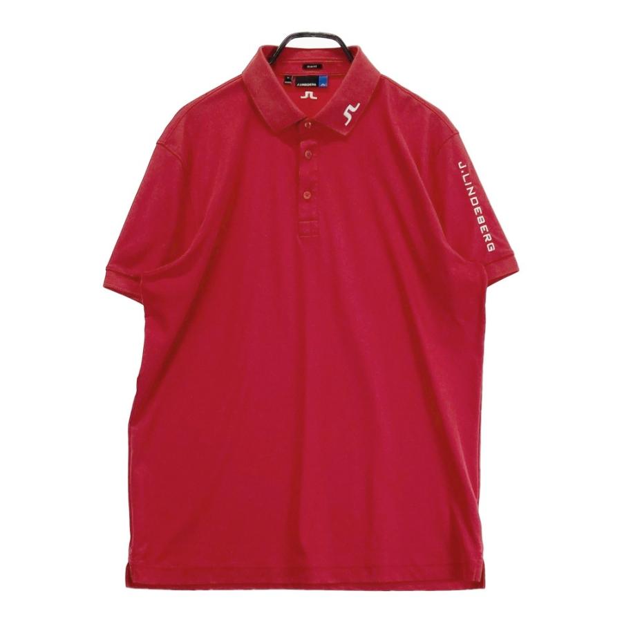 J.LINDEBERG ジェイリンドバーグ 半袖ポロシャツ レッド系 XL ゴルフ 