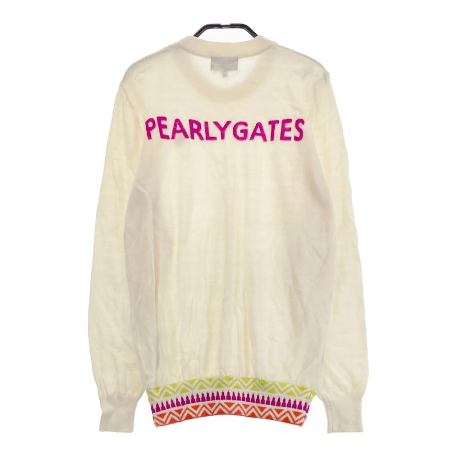 PEARLY GATES パーリーゲイツ 2022年モデル ウール 長袖ニットセーター  ベージュ系 1 ゴルフウェア レディースの画像