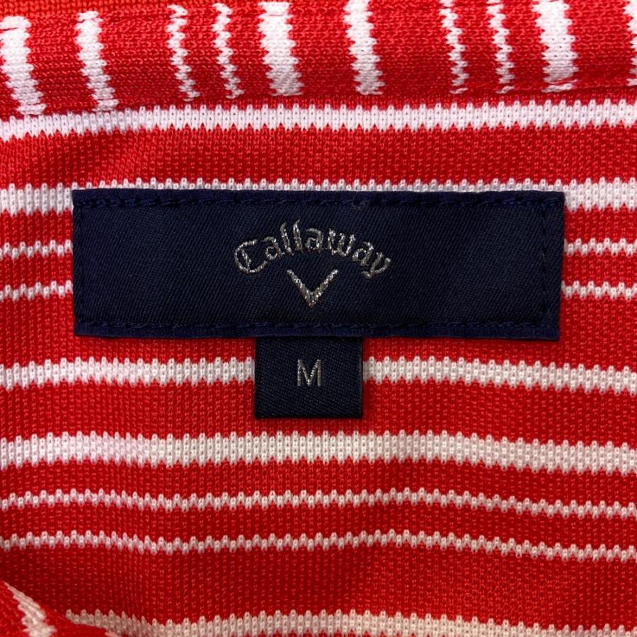 Callaway（キャロウェイ） 半袖ポロシャツ ボーダー柄 レッド系 M
