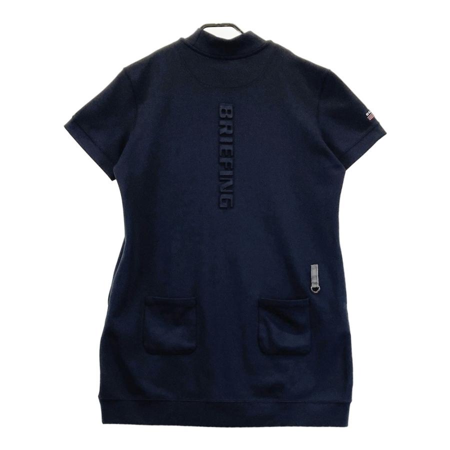 新品 BRIEFING ブリーフィング青・紺・白でハイネックの半袖シャツ M
