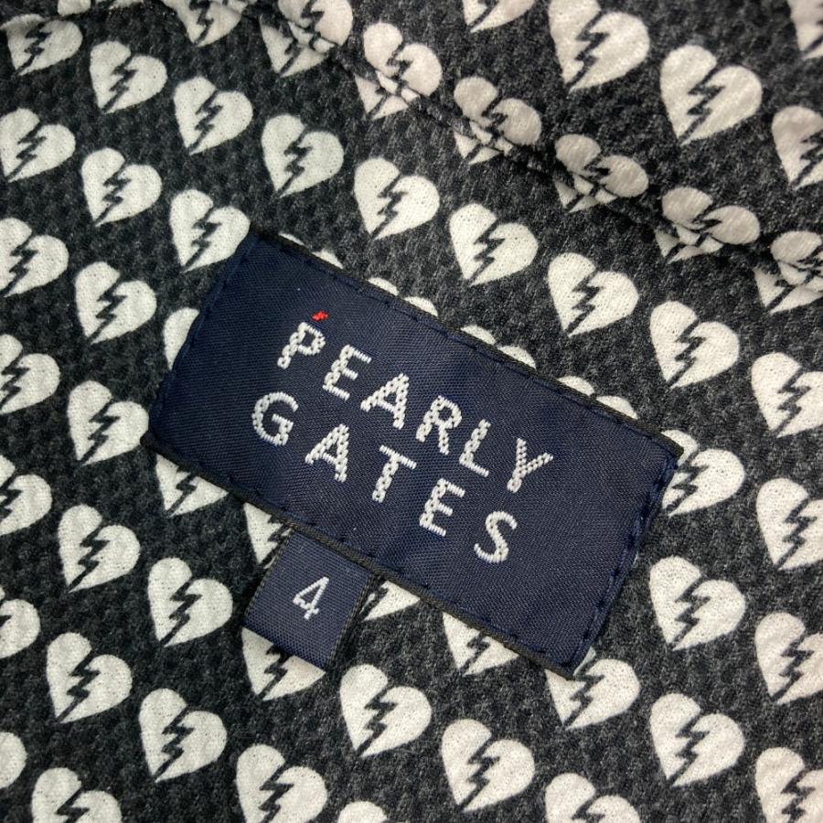 PEARLY GATES（パーリーゲイツ） 半袖ポロシャツ ハート柄 ブラック系