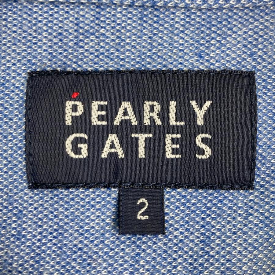サイズ：2 PEARLY GATES パーリーゲイツ 2023年 長袖ポロシャツ  ブルー系 [240101454983] ゴルフウェア レディース ストスト PEARLY GATES（パーリーゲイツ） 長袖ポロシャツ ブルー系 2 ゴルフ