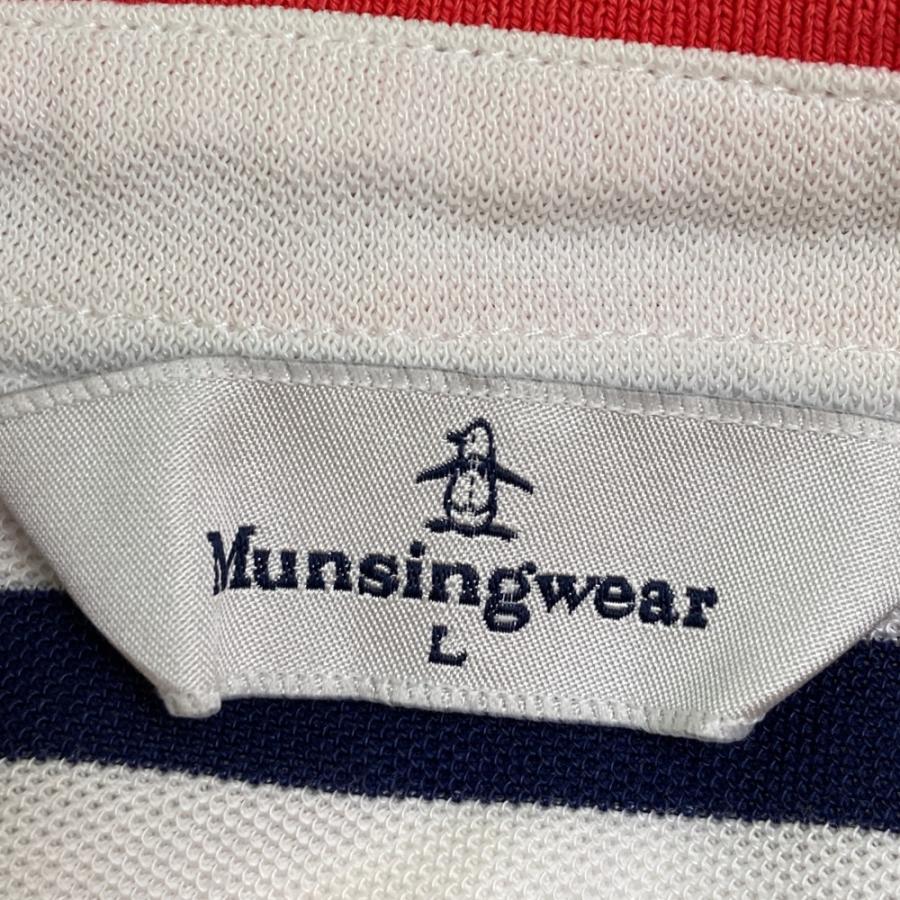 Munsingwear（マンシングウェア） 半袖 ワンピース ボーダー柄 レッド