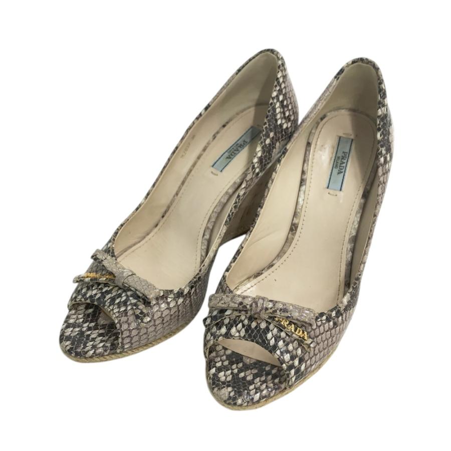 プラダ　パンプス PRADA（プラダ） 1KZ032 オープントゥ パンプス ウェッジソール