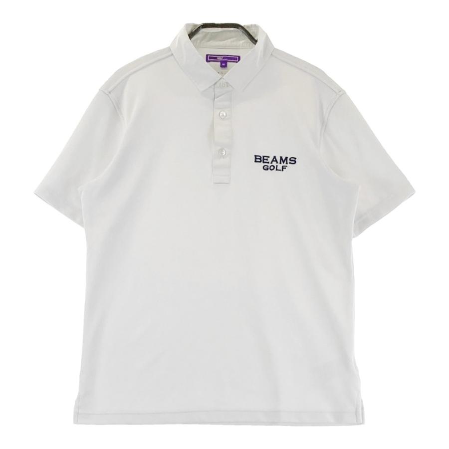 サイズ：L BEAMS GOLF ビームスゴルフ  半袖ポロシャツ 総柄 ホワイト系 [240101442885] ゴルフウェア レディース ストスト サイズ：L BEAMS GOLF ビームスゴルフ 半袖ポロシャツ 総柄