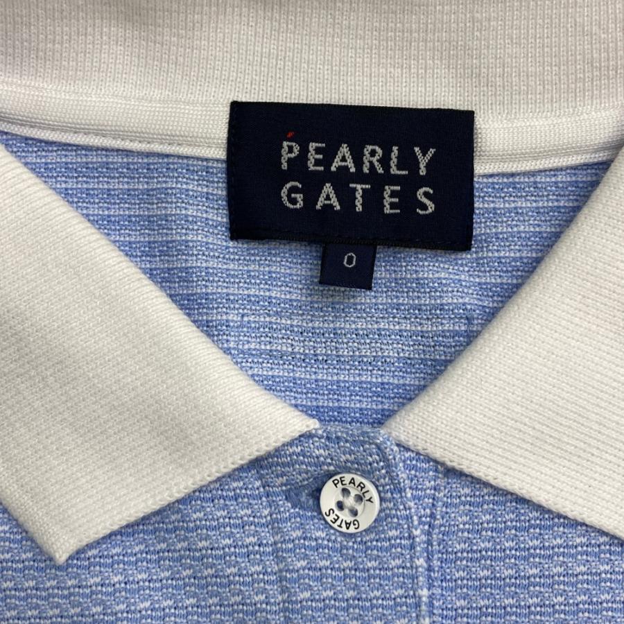 PEARLY GATES（パーリーゲイツ） 半袖ポロシャツ ロゴ総柄 ブルー系 0