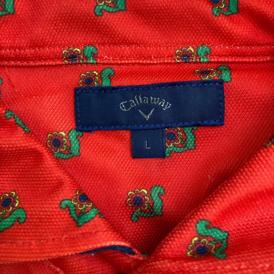 サイズ：L CALLAWAY キャロウェイ 半袖ポロシャツ 花 総柄