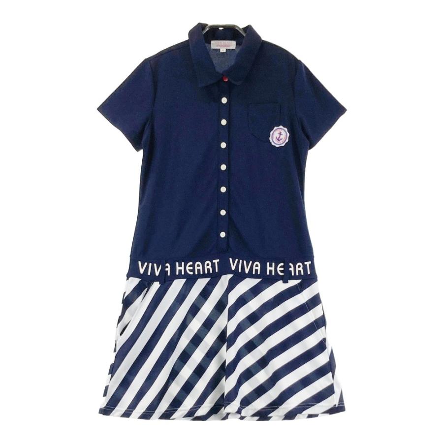 VIVA HEART ビバハート replie 018-61541 半袖ワンピース ストライプ柄 
