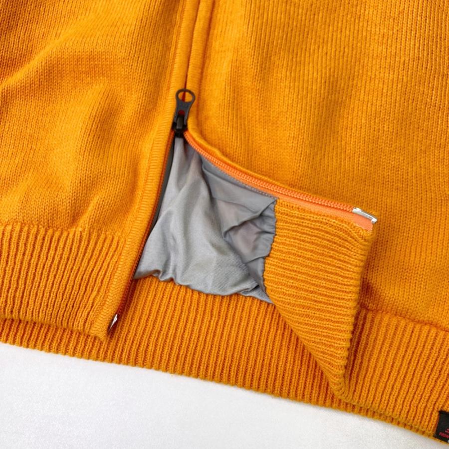 NEW BALANCE ニューバランス 裏地付 ニット ジップジャケット オレンジ