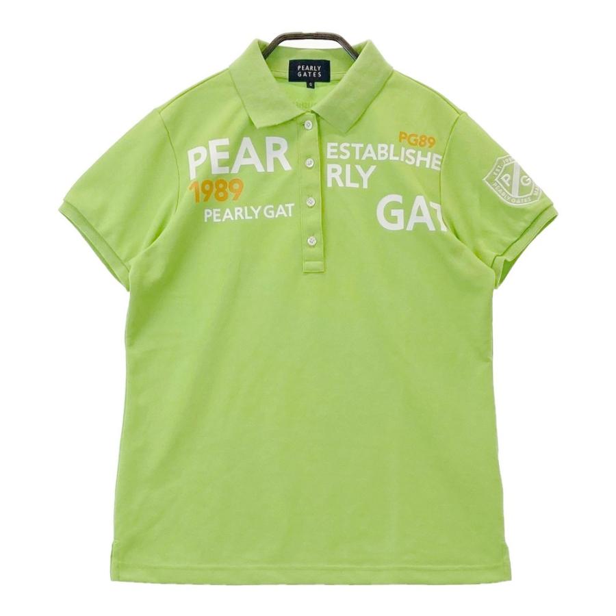 PEARLY GATES レディース ゴルフシャツ グリーン サイズ0 PEARLY GATES（パーリーゲイツ） 半袖ポロシャツ グリーン系 0 ゴルフ