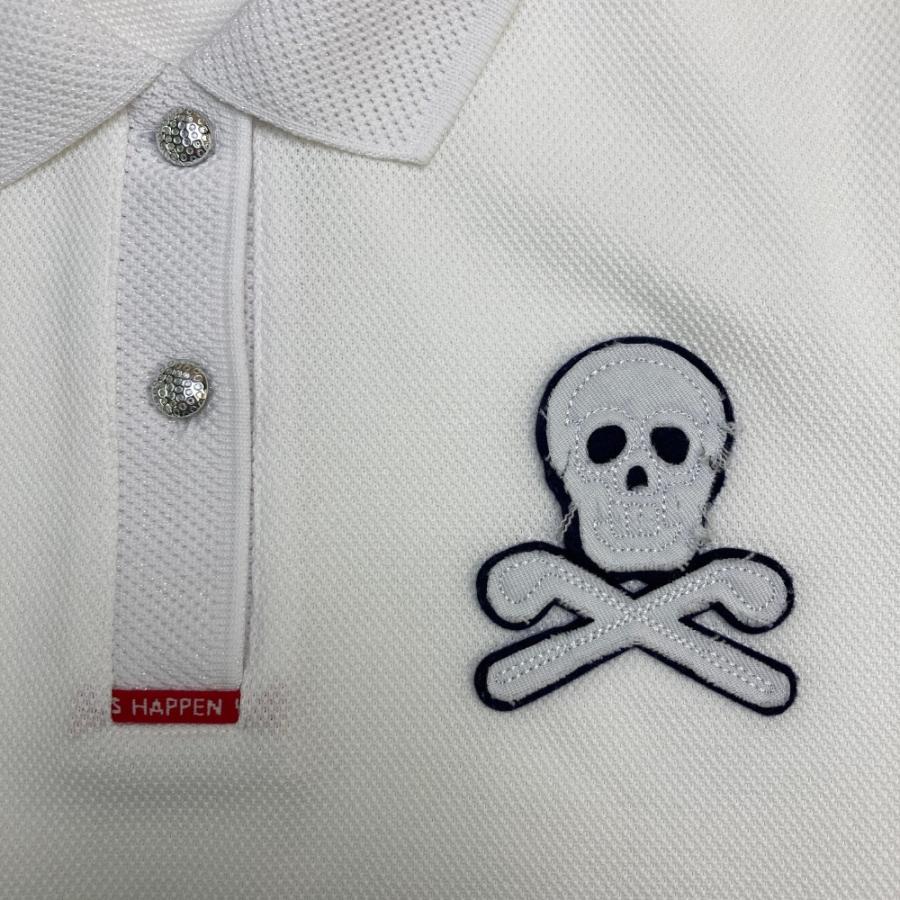 MARK&LONA マークアンドロナ 半袖ポロシャツ スカル ホワイト系 40