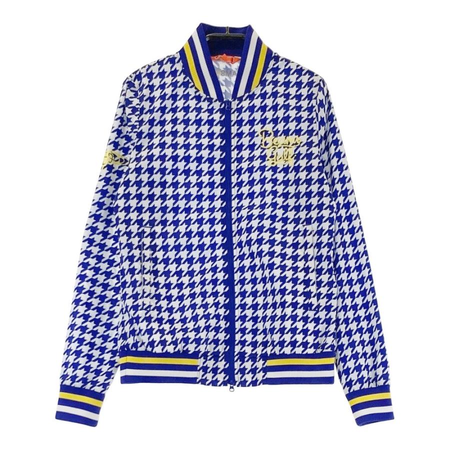 BEAMS GOLF ビームスゴルフ ジップジャケット 千鳥 ブルー系 S ゴルフ