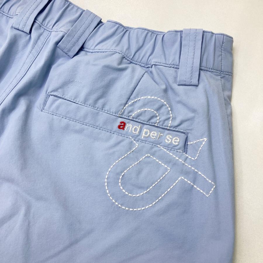 and per se AND PER SE アンパスィ ストレッチパンツ ブルー系 M