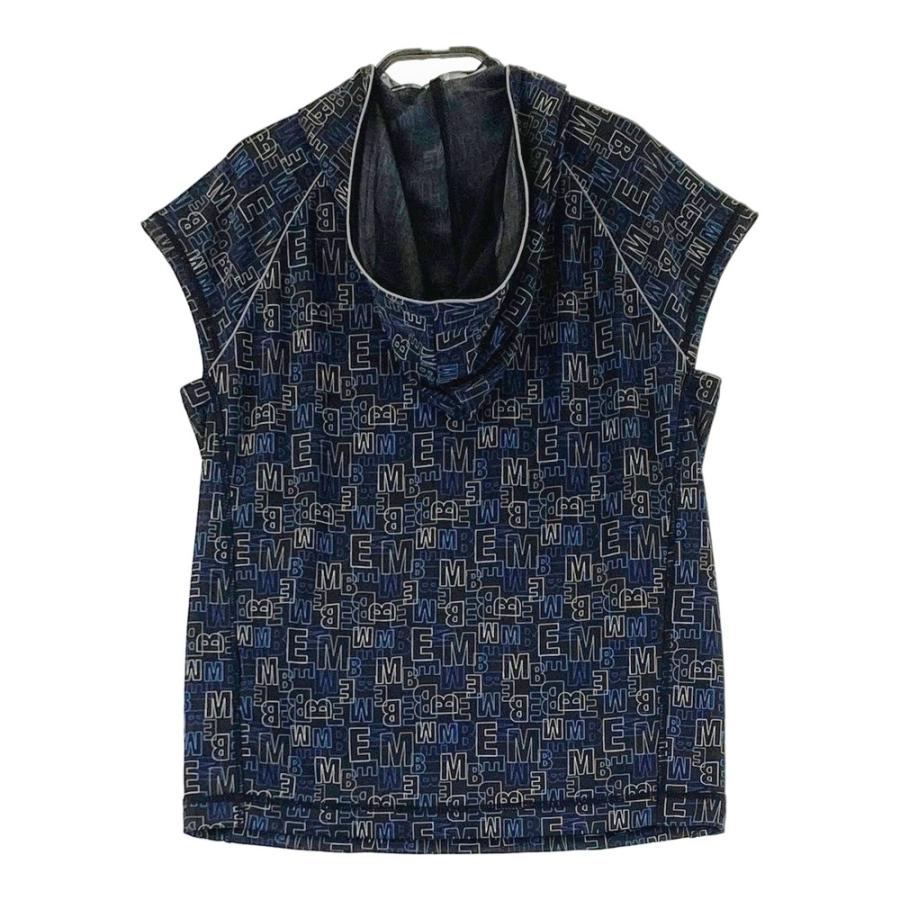 【新品】MASTER BUNNY EDITION マスターバニーエディション  ハーフジップフード付きTシャツ ロゴ総柄 ブラック系 0 ゴルフウェア レディース_1