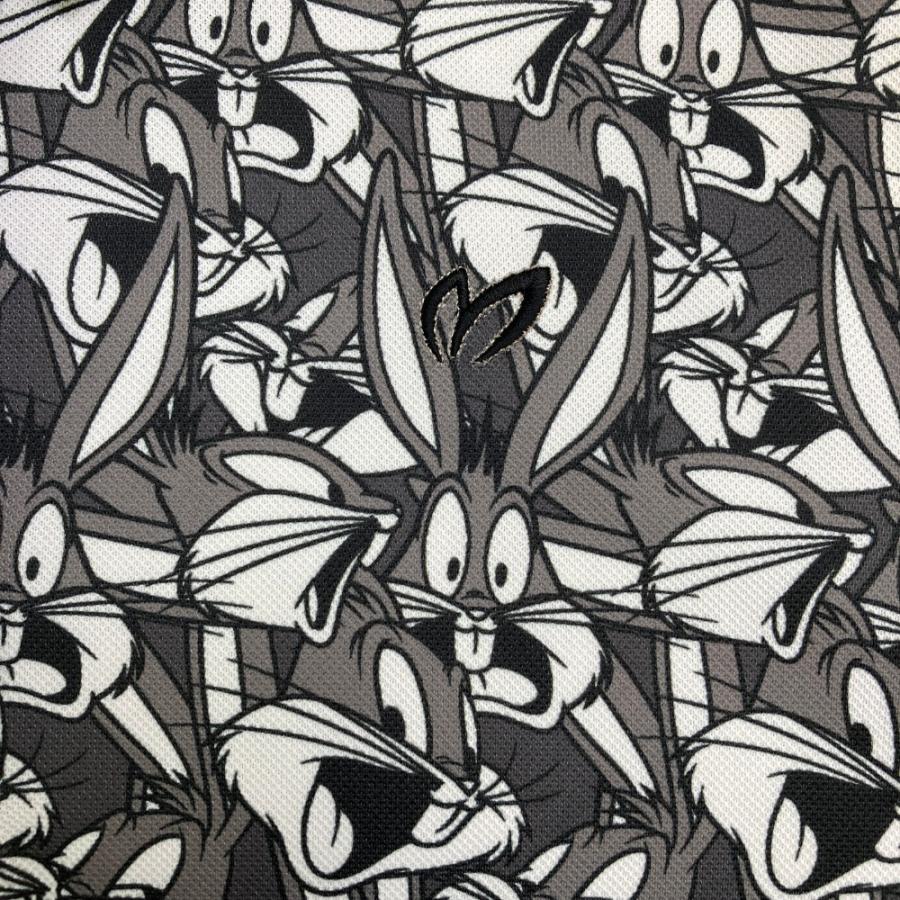MASTER BUNNY EDITION マスターバニーエディション ×LOONEY TUNES 半袖ポロシャツ 総柄 グレー系 1 ゴルフウェア レディースの画像