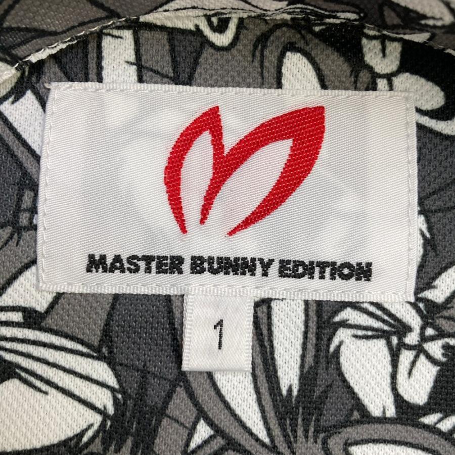 MASTER BUNNY EDITION マスターバニーエディション ×LOONEY TUNES 半袖ポロシャツ 総柄 グレー系 1 ゴルフウェア レディースの画像