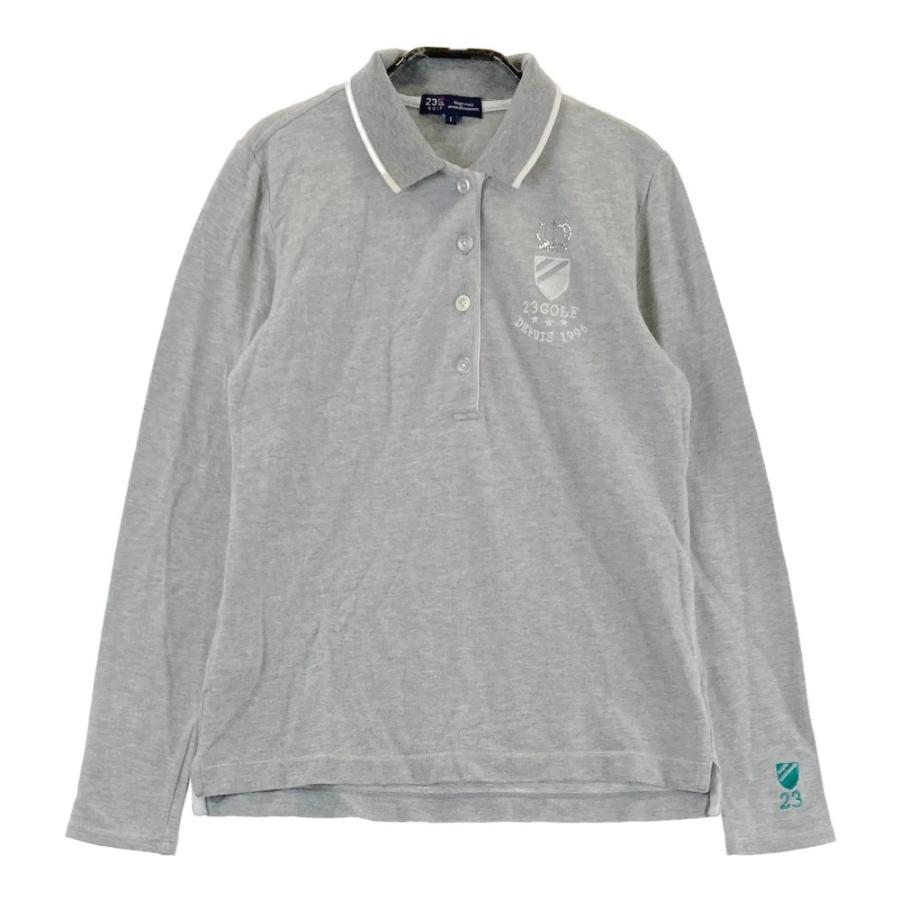 23区GOLF ニジュウサンクゴルフ 長袖ポロシャツ グレー系 1 ゴルフ 
