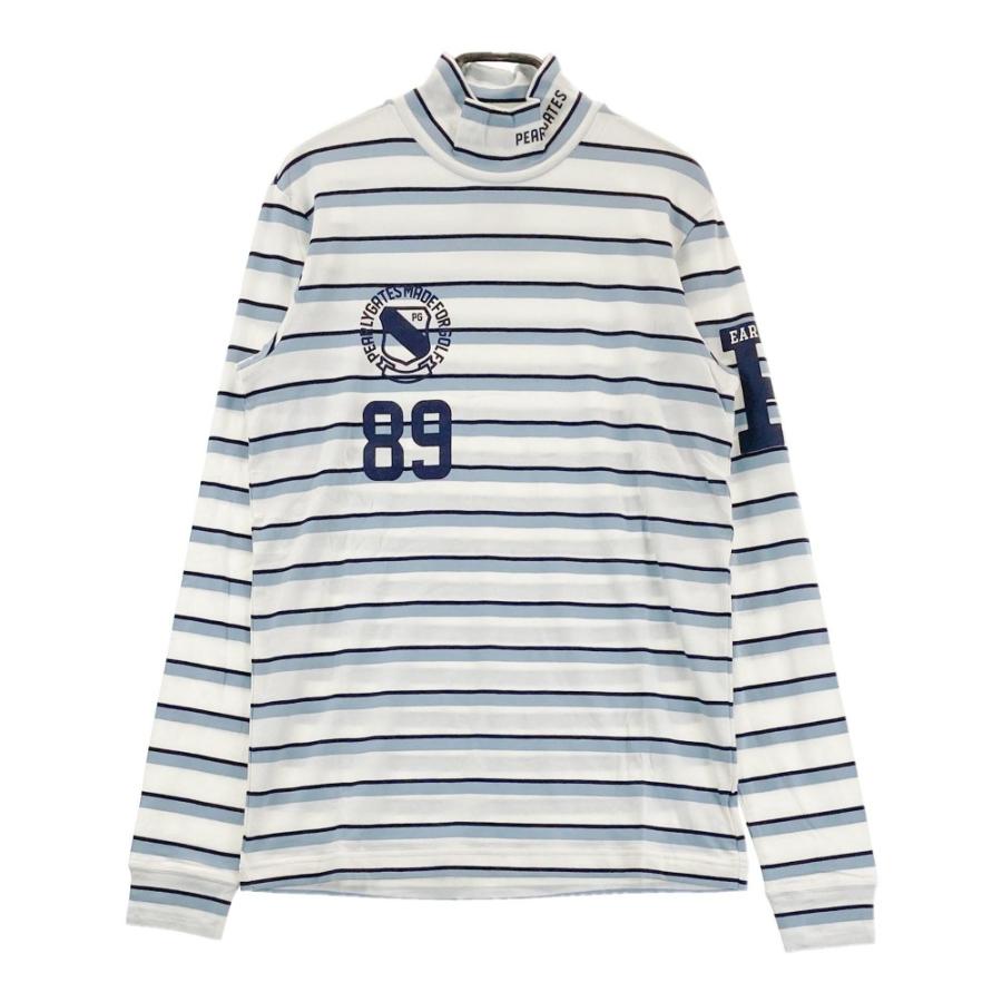 PEARLY GATES パーリーゲイツ ハイネック 長袖Tシャツ ボーダー柄 