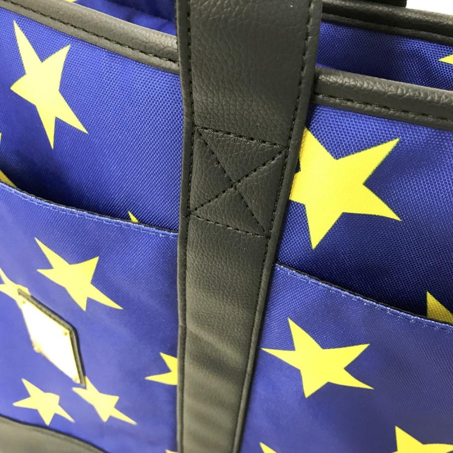 V12 ヴィトゥエルヴ ビッグトートバッグ 星柄 ネイビー系 FREE