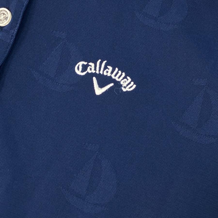 Callaway（キャロウェイ） 半袖ポロ ワンピース 総柄 ネイビー系 M
