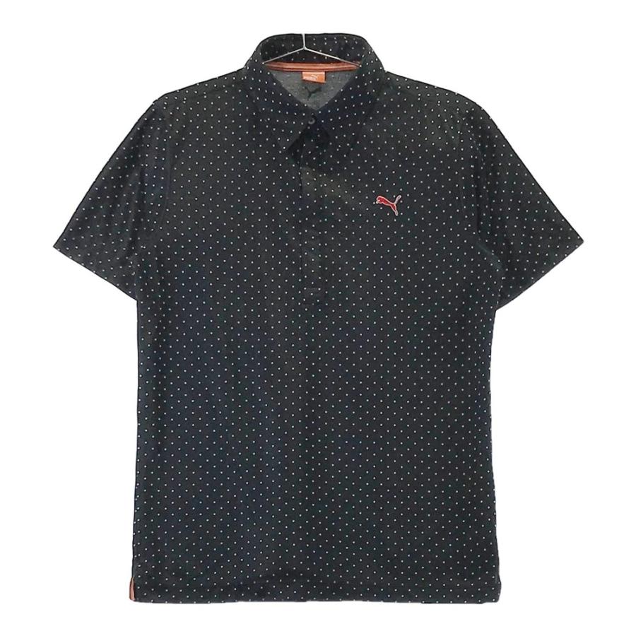 PUMA GOLF プーマゴルフ ハーフジップ 半袖ポロシャツ ドット柄 PUMA GOLF プーマゴルフ ハーフジップ 半袖ポロシャツ ドット柄