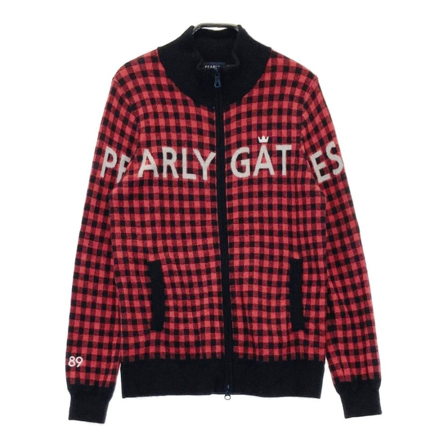 PEARLY GATES チェック柄ニットジャケット サイズ2 PEARLY GATES チェック柄ニットジャケット サイズ2