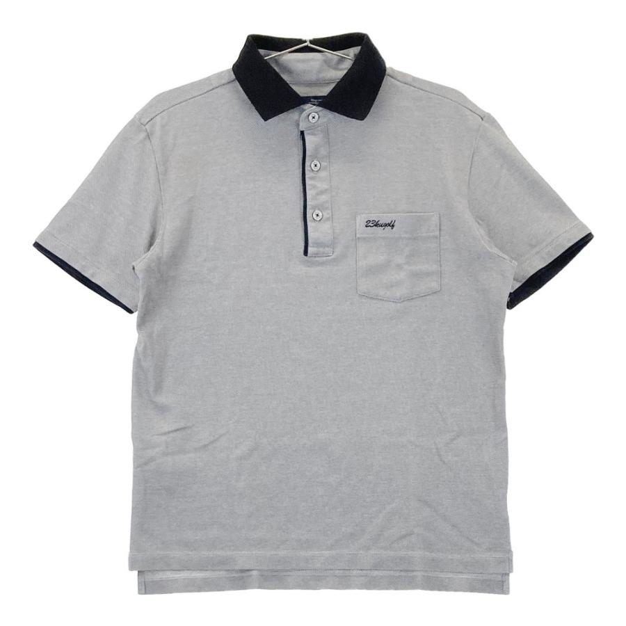 23区GOLF ニジュウサンクゴルフ 半袖ポロシャツ グレー系 L