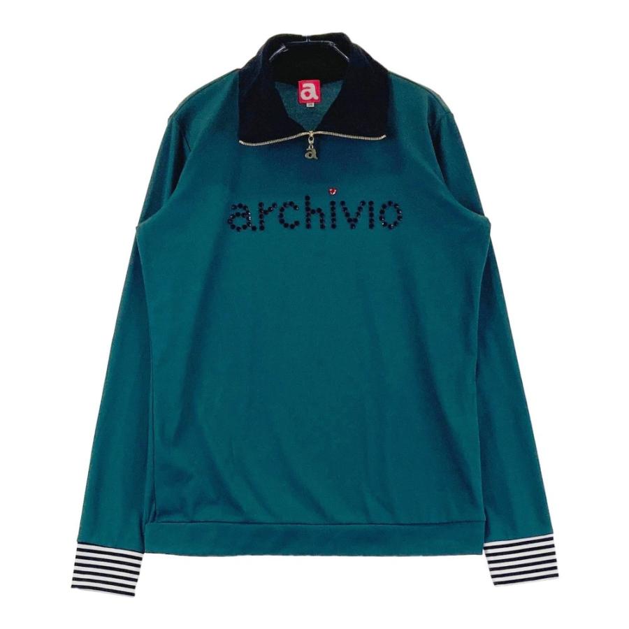 archivio（アルチビオ） 襟付き ジップ長袖Tシャツ グリーン系 38