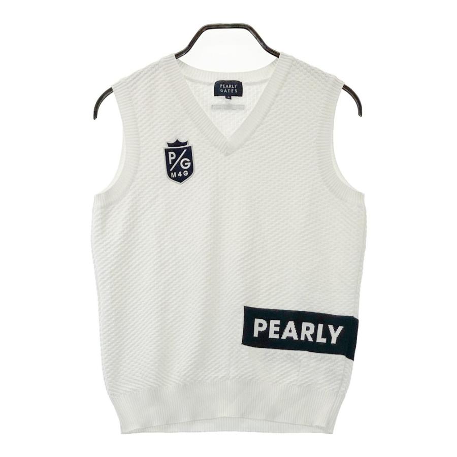 PEARLY GATES ホワイト Vネック ベスト PEARLY GATES ホワイト Vネックベスト