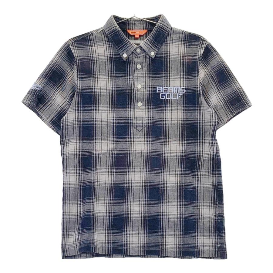 BEAMS GOLF チェック柄ポロシャツ M BEAMS GOLF（ビームス ゴルフ） 半袖ポロシャツ ボタンダウン チェック