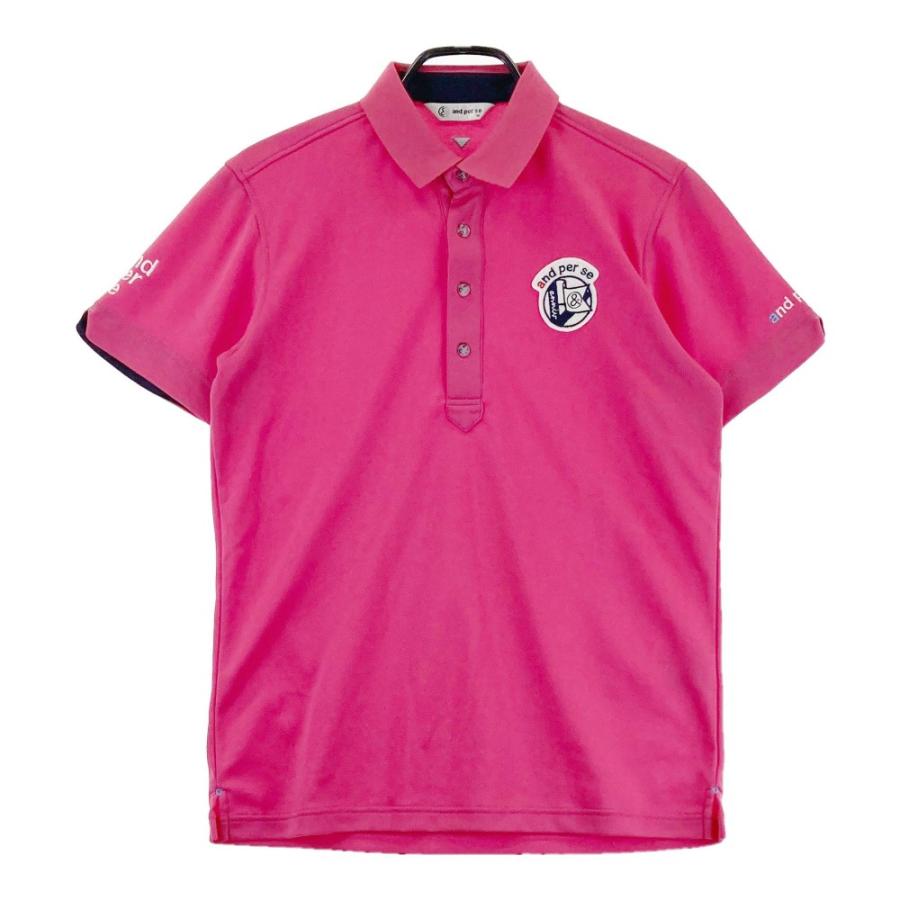 ポロシャツ　新品未使用　and per se and per se（アンパスィ） 半袖ポロシャツ ピンク系 M ゴルフウェア