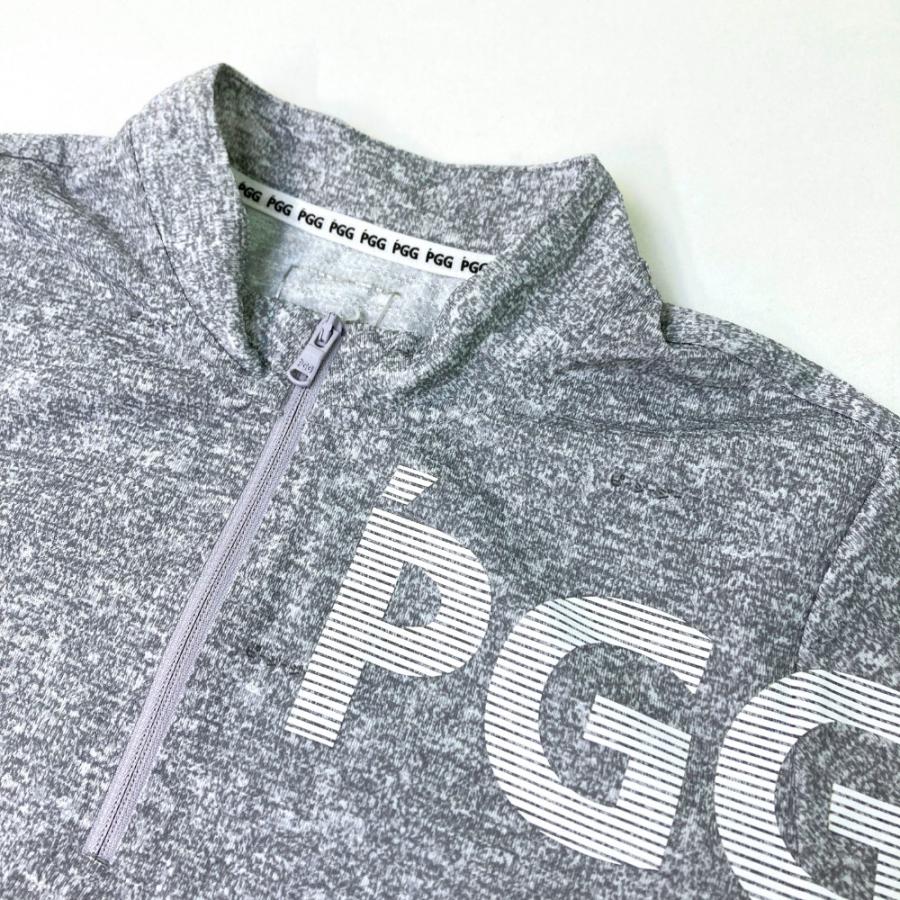 PGG PEARLY GATES パーリーゲイツ 2023年モデル ハーフジップ 半袖Tシャツ  グレー系 1 ゴルフウェア レディースの画像