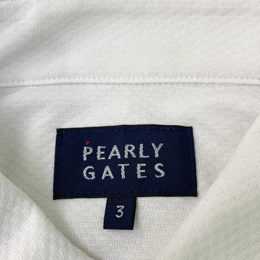 PEARLY GATES パーリーゲイツ 2024年モデル 半袖ポロシャツ ニコちゃん 総柄 ホワイト系 3 ゴルフウェア メンズの画像