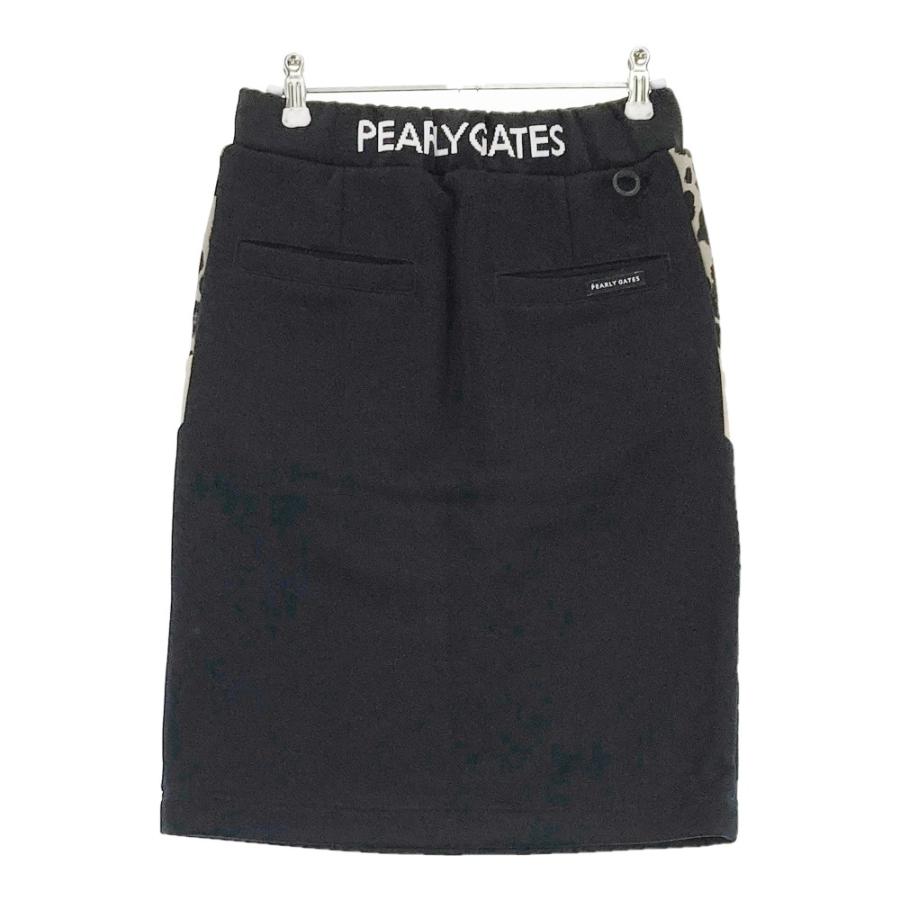 PEARLY GATES パーリーゲイツ  スウェット ストレッチスカート レオパード柄 ブラック系 0 ゴルフウェア レディースの画像