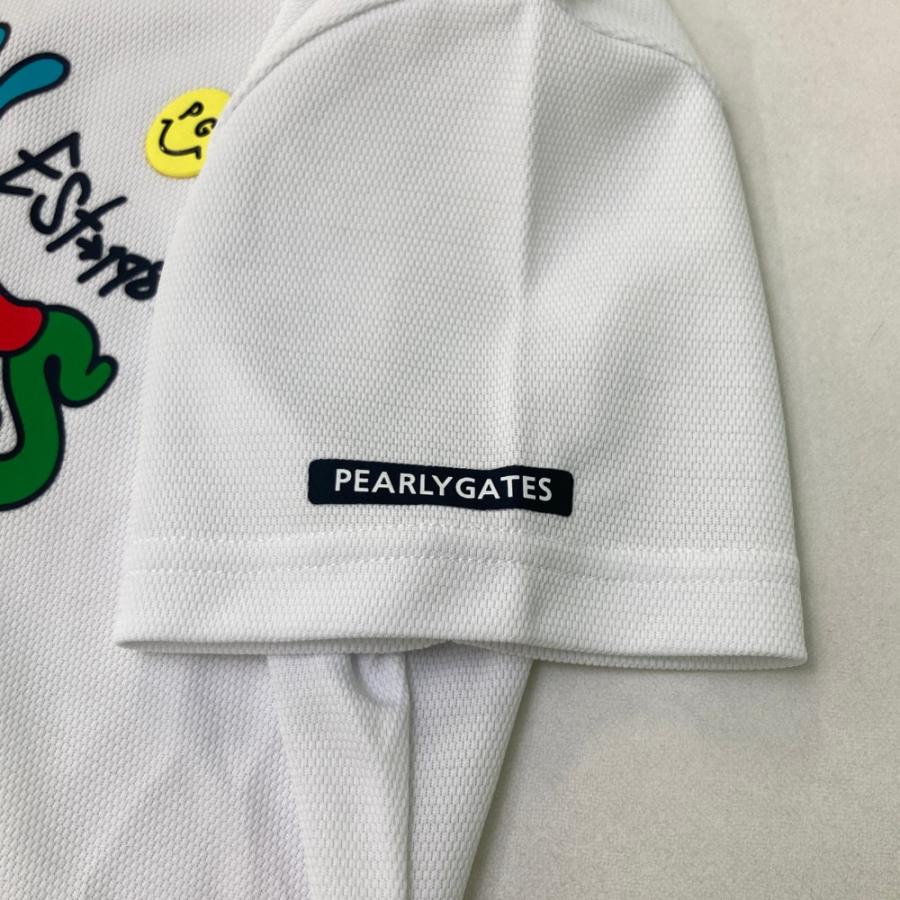 PEARLY GATES パーリーゲイツ 2024年モデル ハイネック半袖 Tシャツ ニコちゃん  ホワイト系 0 ゴルフウェア レディースの画像