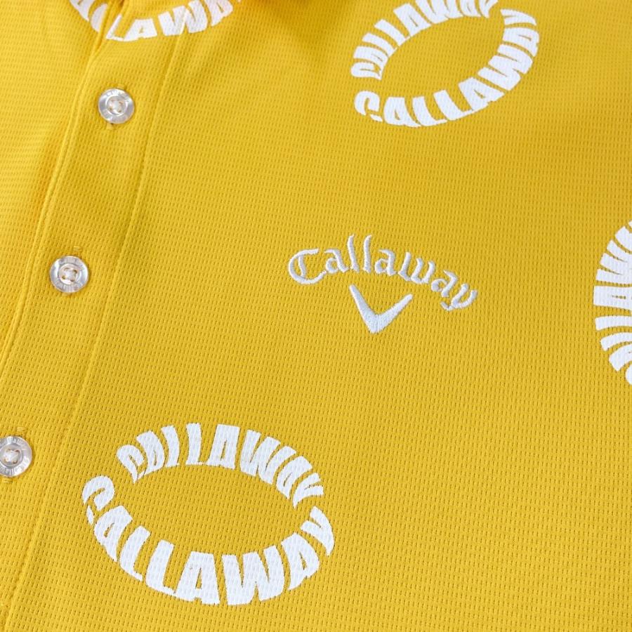 Callaway（キャロウェイ） 半袖ポロシャツ サークルロゴ 総柄 イエロー