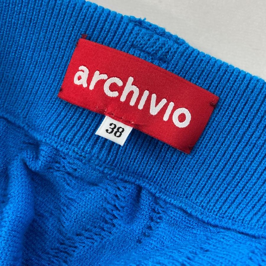 ARCHIVIO アルチビオ  ニットスカート サイドライン  ブルー系 38 ゴルフウェア レディースの画像