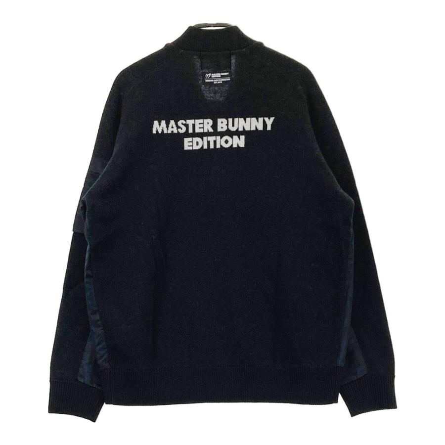 【美品】MASTER BUNNY EDITION マスターバニーエディション ニット切替 ジップジャケット ブラック系 4 ゴルフウェア メンズ_1