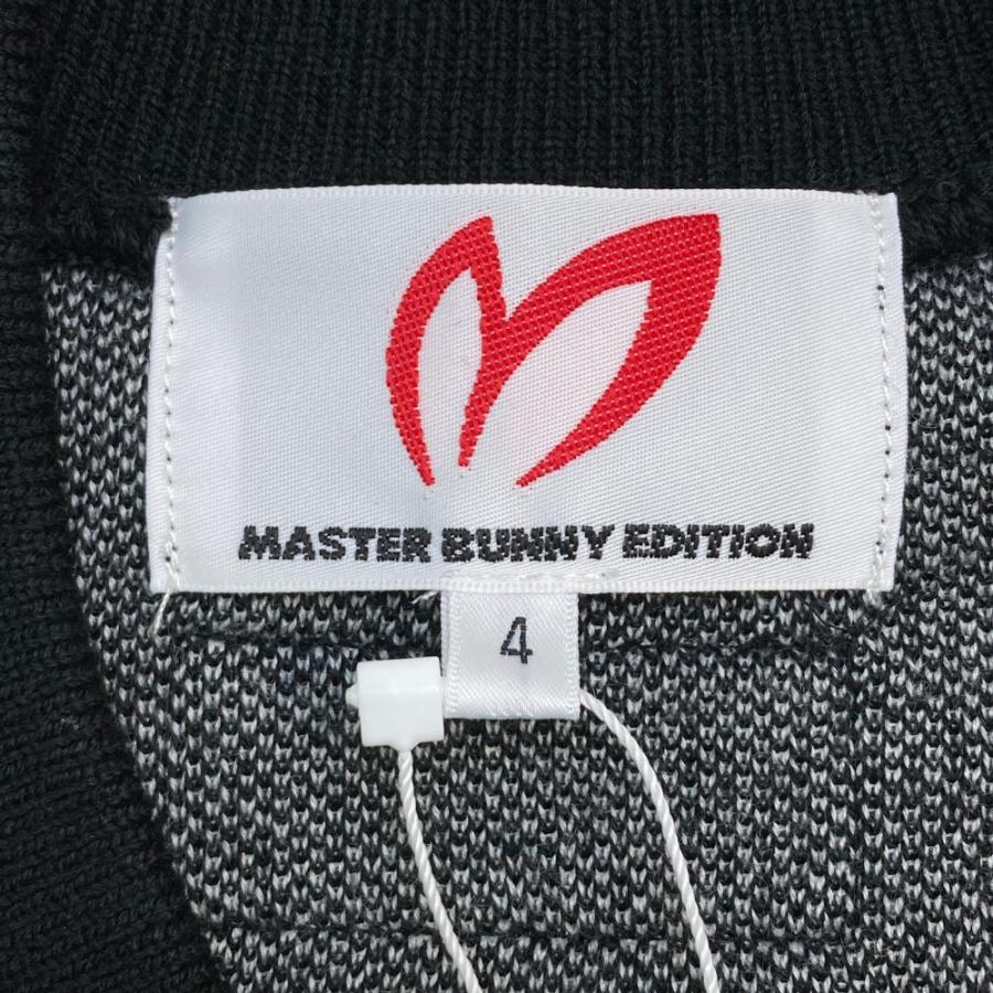 【美品】MASTER BUNNY EDITION マスターバニーエディション ニット切替 ジップジャケット ブラック系 4 ゴルフウェア メンズ_3