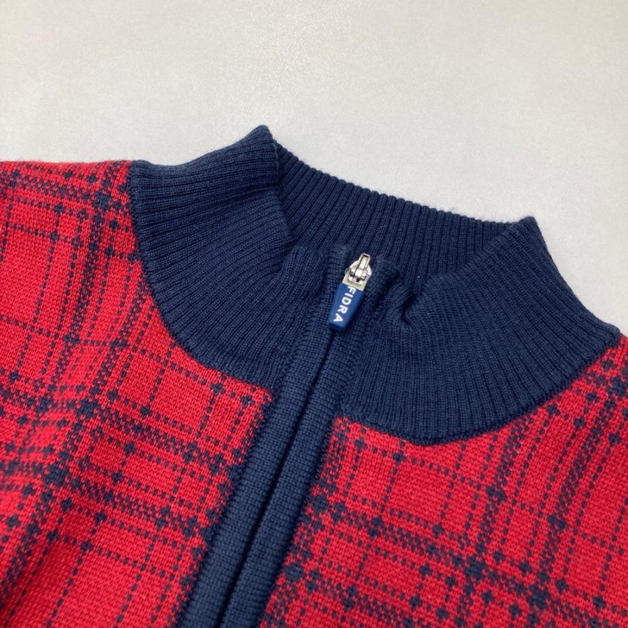 フィドラ　セーターM ストレッチ ジャカード クルーネックセーター(中間着(セーター