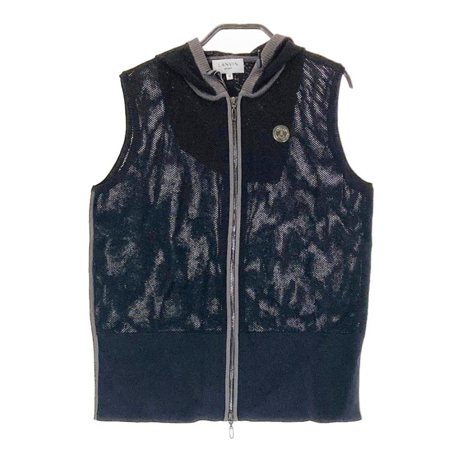 美品 ランバン スポール ゴルフ メッシュ ベスト ジップアップ グレー 春夏 LANVIN SPORT セール SALE 公式 ランバン スポール メッシュ