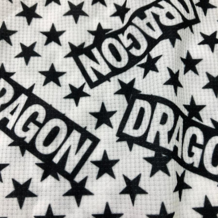 DANCE WITH DRAGON ダンスウィズドラゴン  半袖ポロシャツ ボタンダウン ロゴ 星柄 スター ホワイト系 3 ゴルフウェア メンズの画像